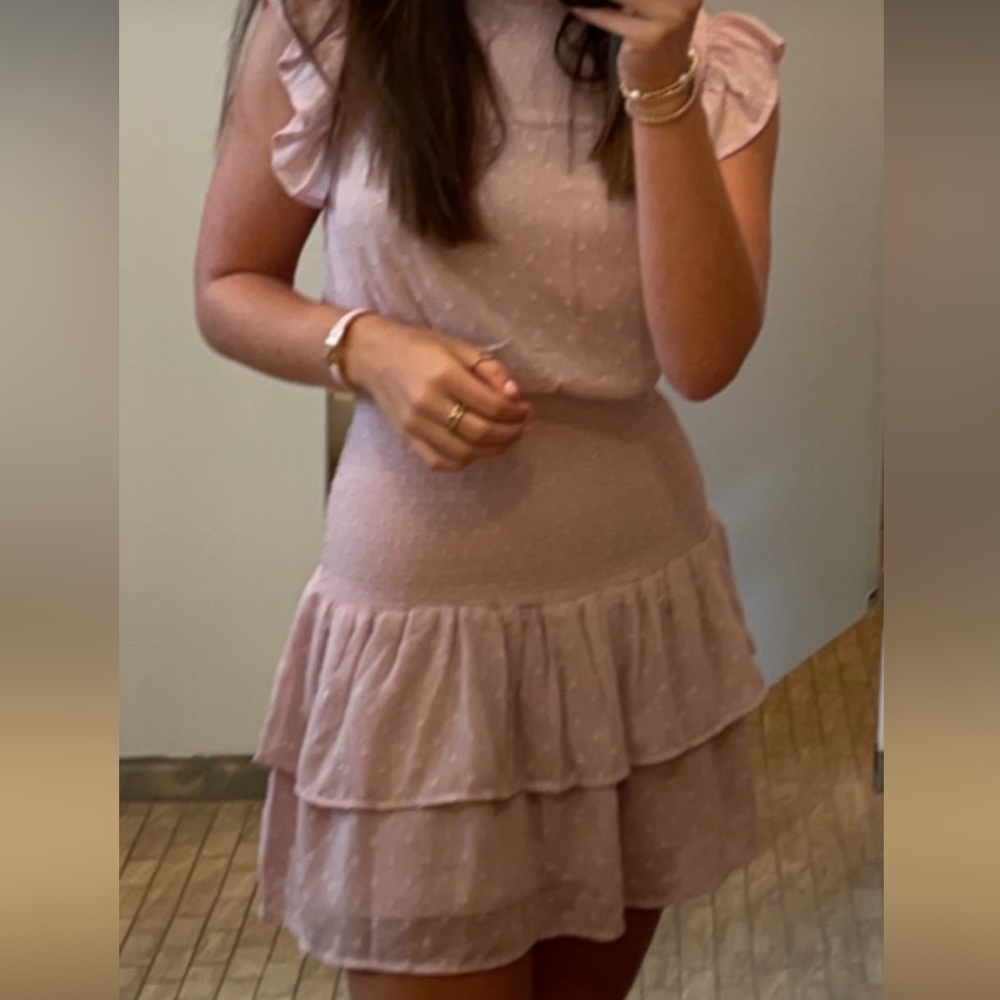 Aqua Pink Ruffle Dress - Picture 2 of 4